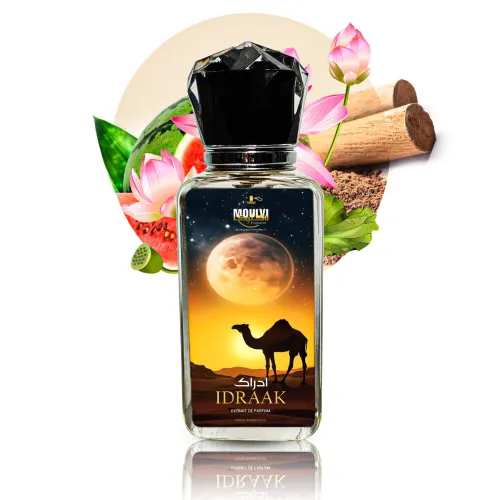 Moulvi Fragrance Idraak – Best Unisex Extrait de Parfum, Inspired By Black And Silver Long-Lasting, 50ml